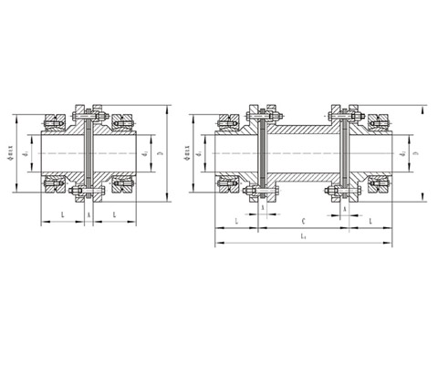 DJM、SJM型鎖緊盤式單型彈性膜片聯(lián)軸器