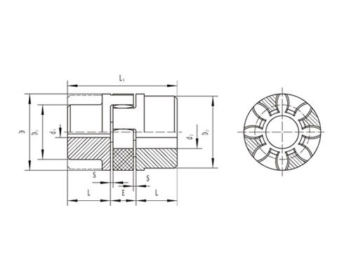 XLD型擴(kuò)大軸孔星形彈性聯(lián)軸器